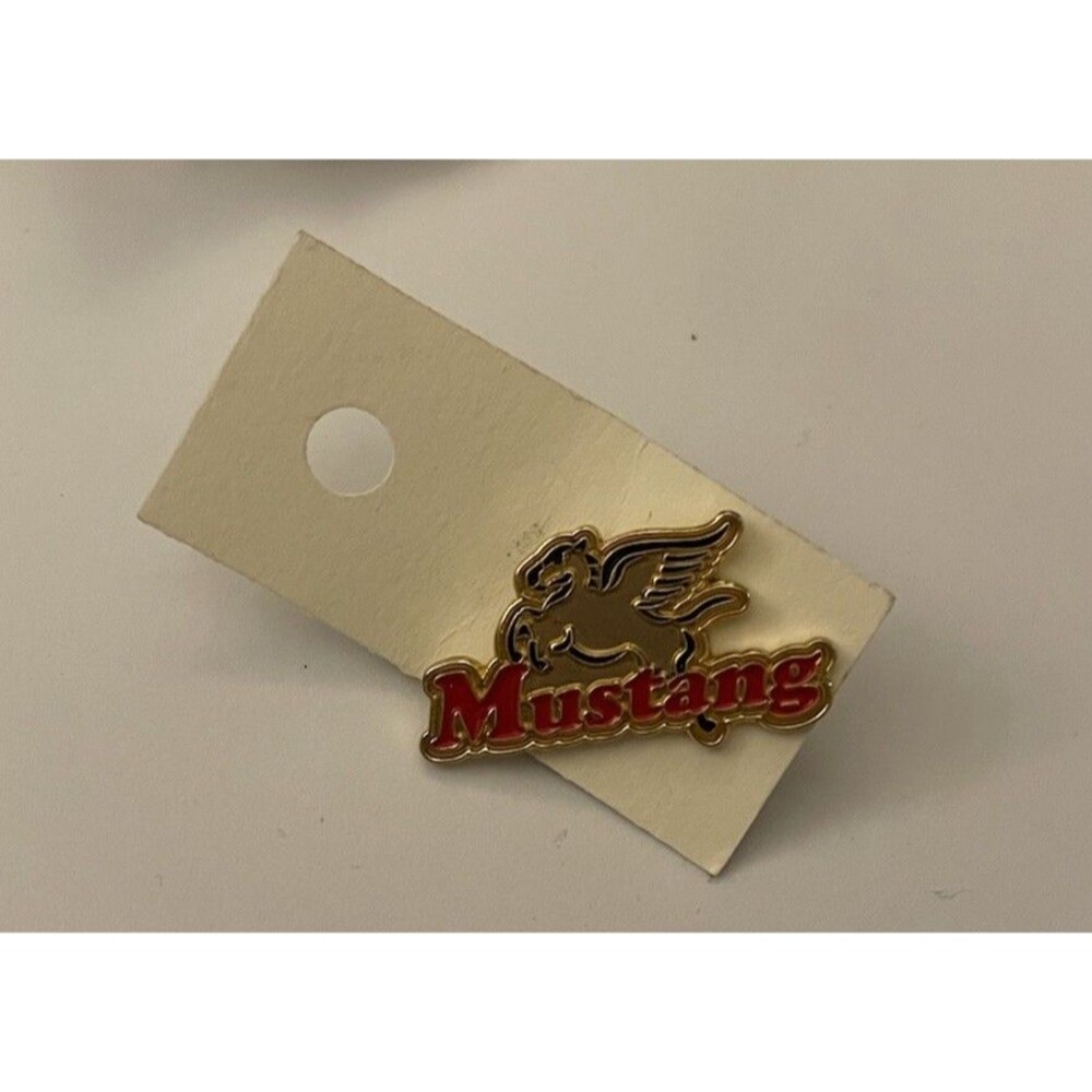 Mustang Flying Horse Lapel Pin Gold & Red Color Metal